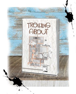 Trolling About in Trollheim book on shelf.