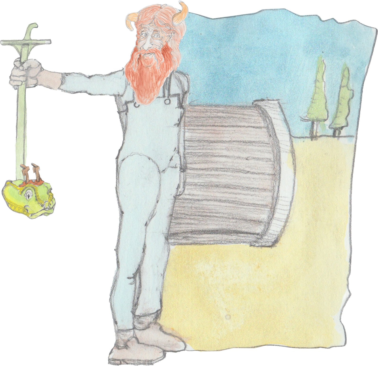 The Great Horned Serpent appears in his hand.