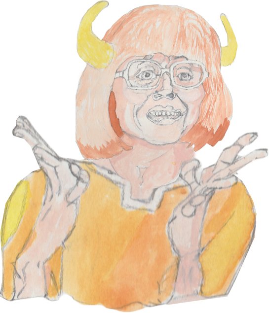 She has her hands up at the sides of her face with desperation in her eyes gives up.