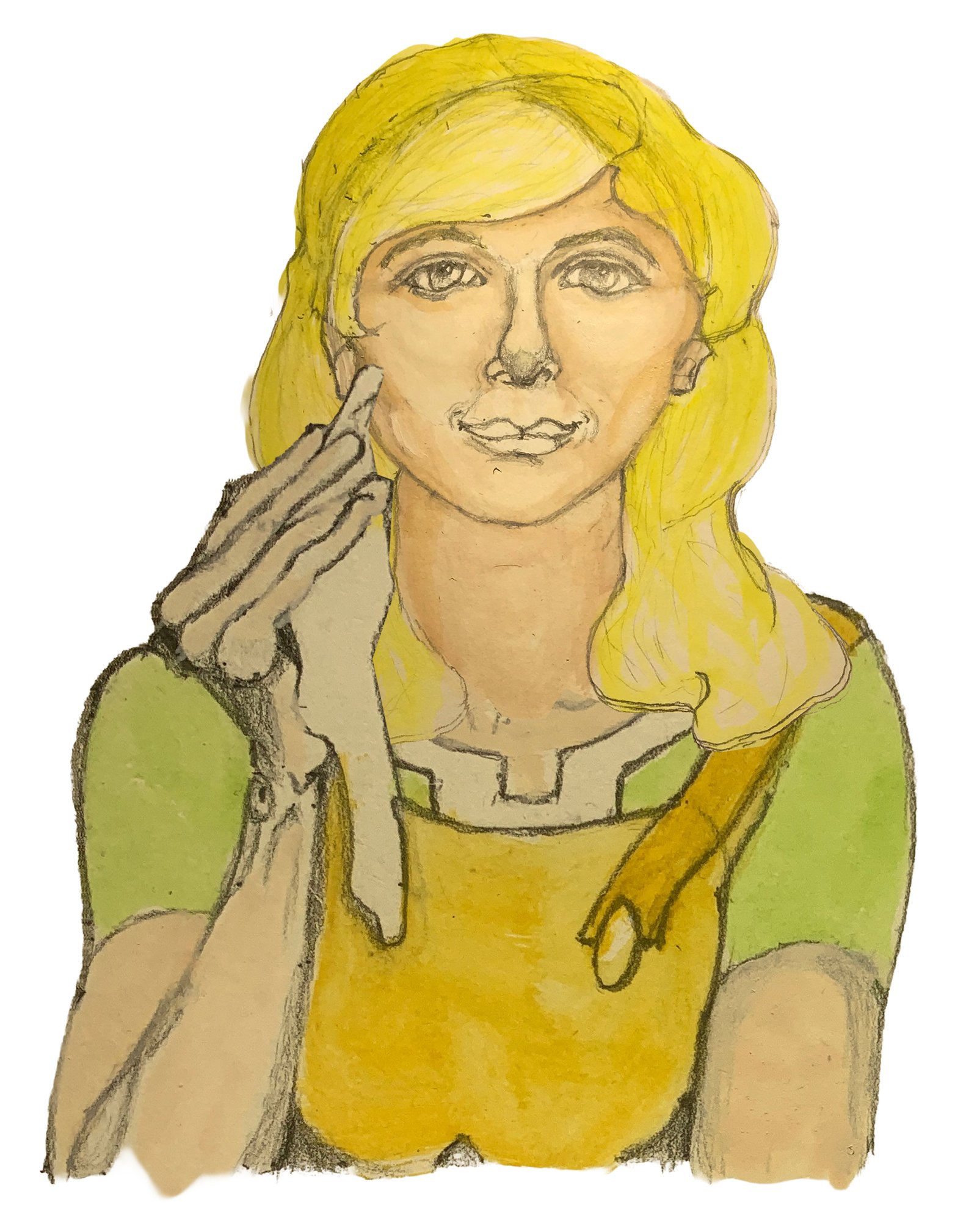Helgi wiping her mouth with an odd grin.