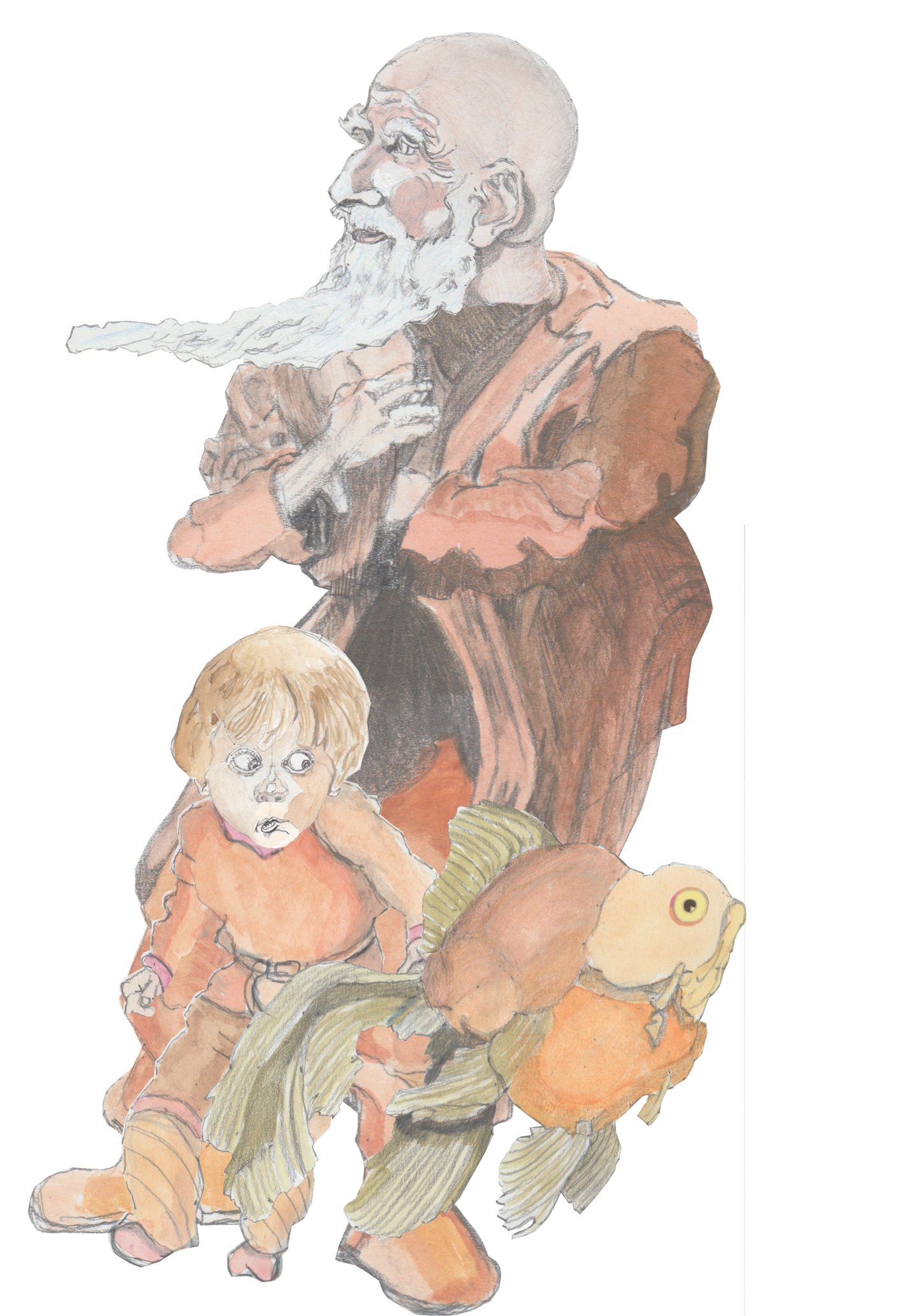 Trollkarl with young Gramps seeing Grams wim by as a fish.