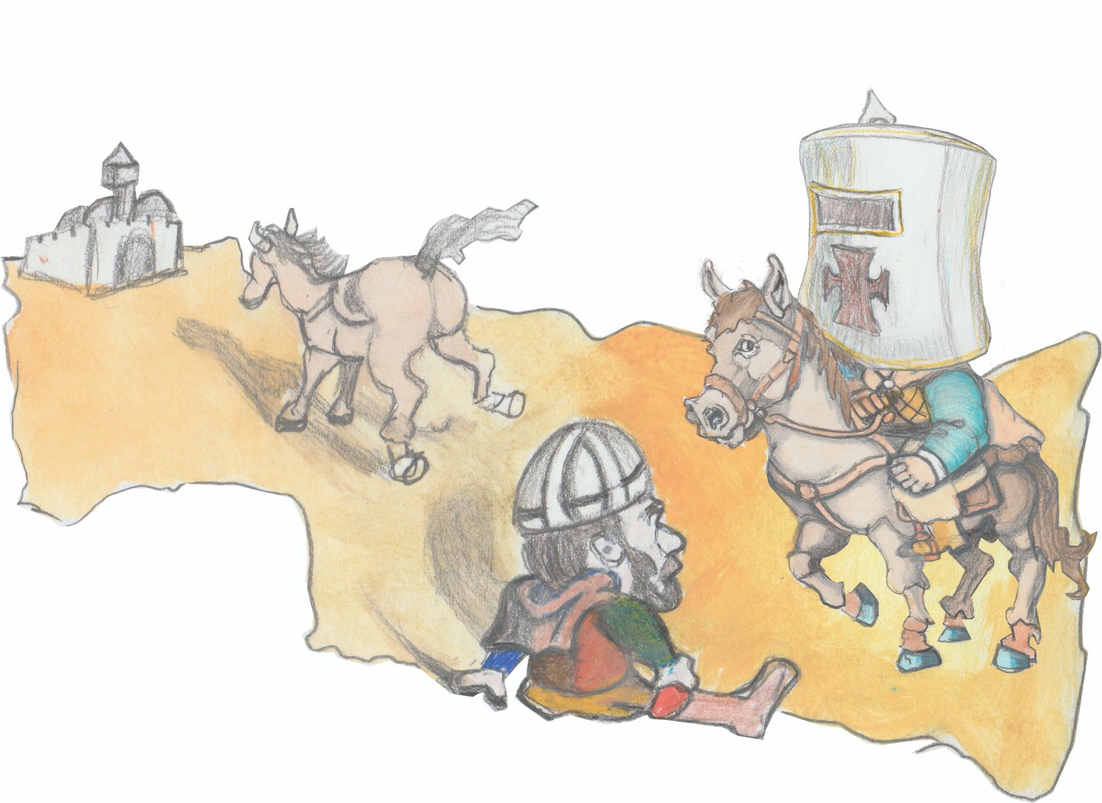 Helgi looking down a Peggy picking comfrey on her knees.