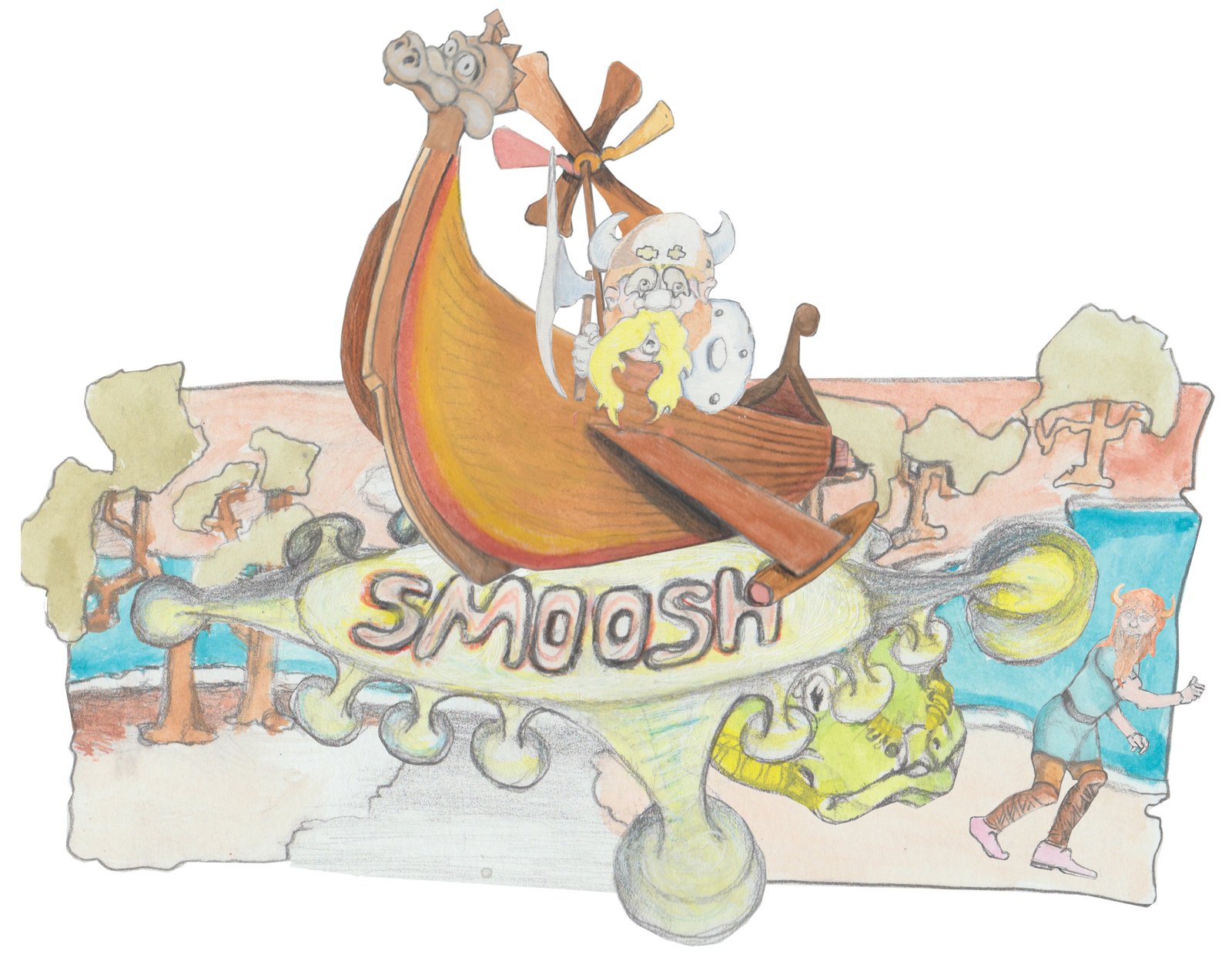 Helgi placing harness on Bosco outside of their house built into the hill.