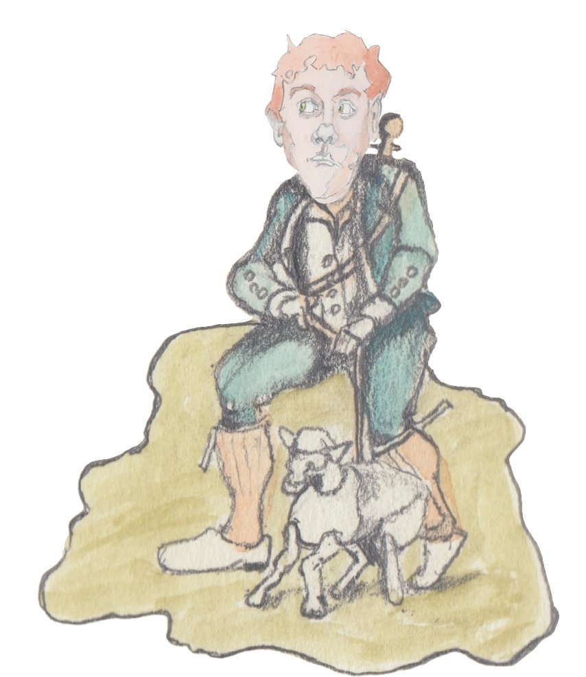 Sammy stealing a lamb.