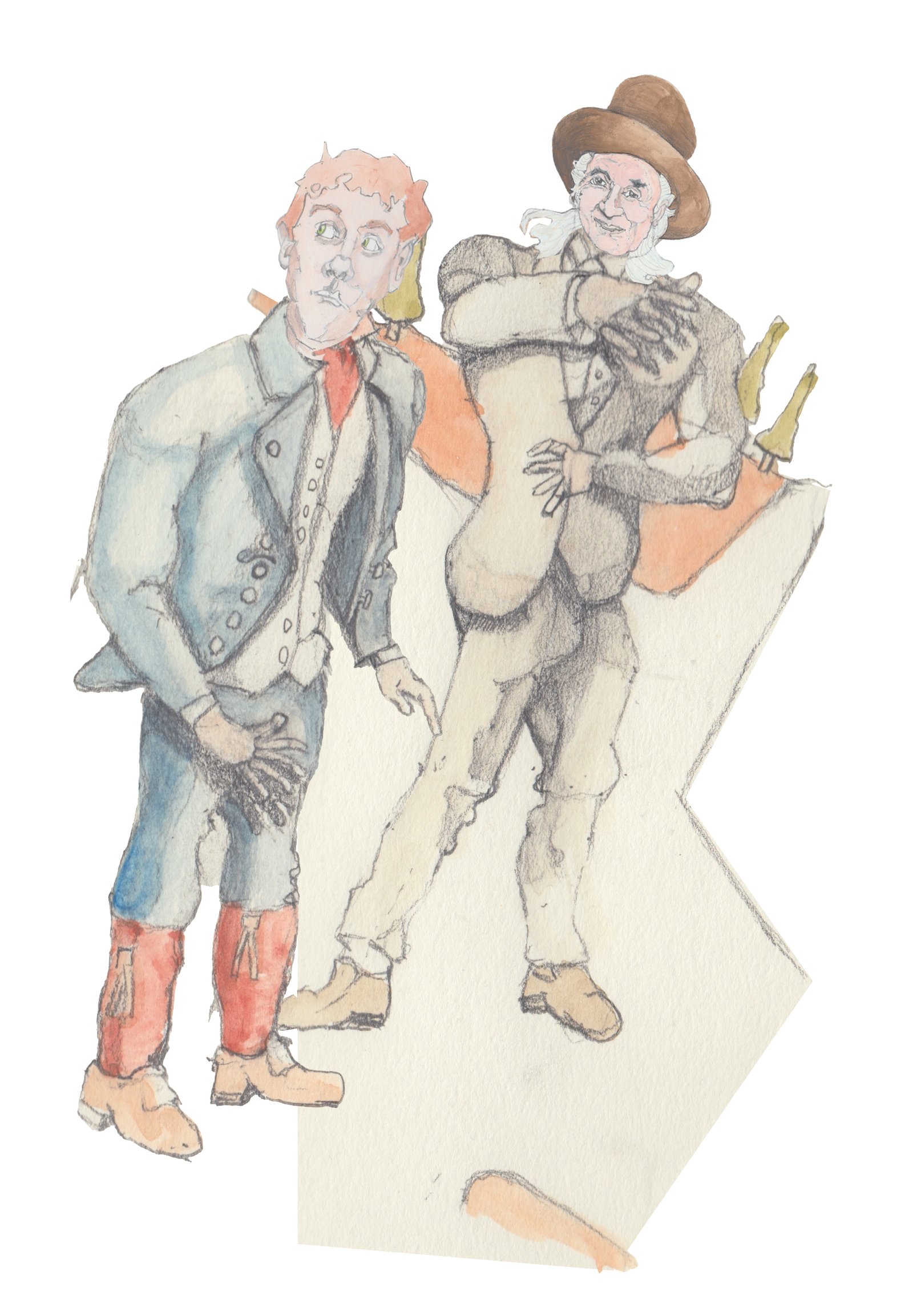 Karl walking as a giant through the Pines.