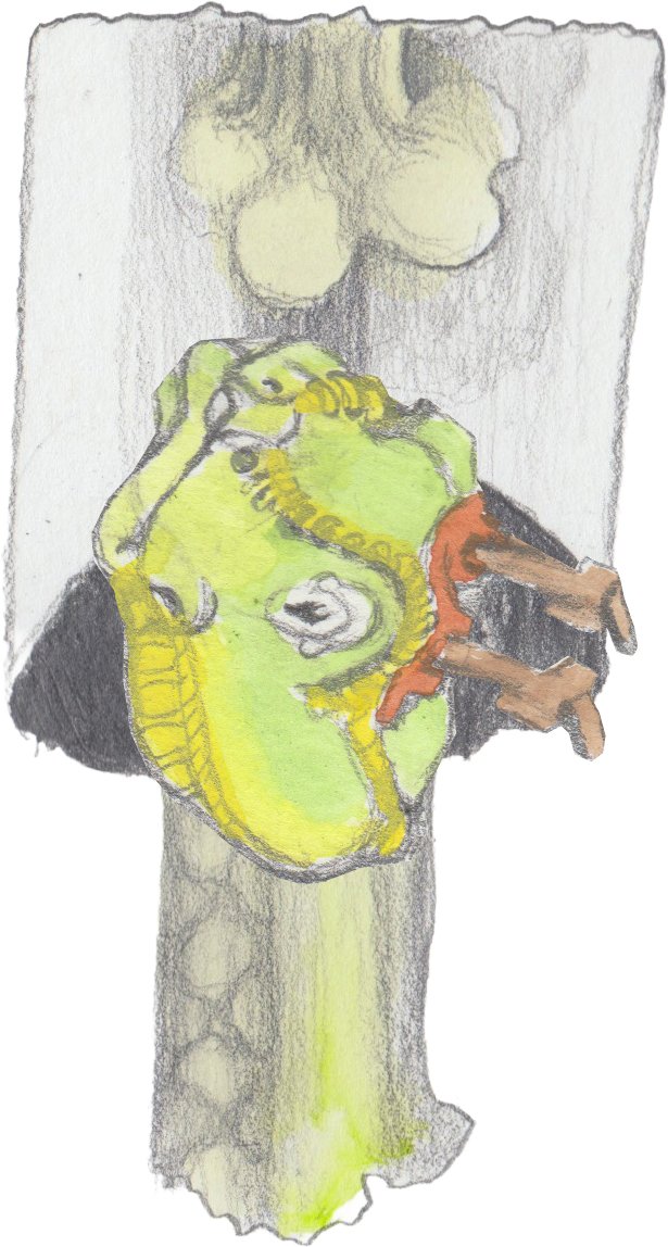 The serpent realizing the tunnel ened under Bjorn's outhouse.