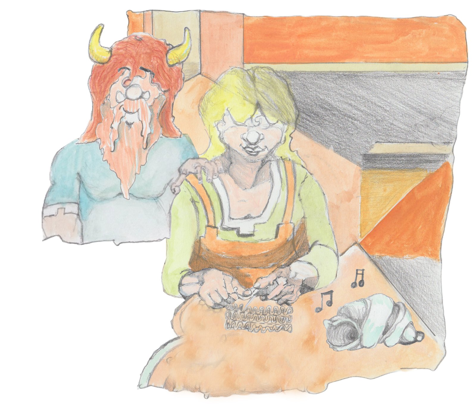 Karl walking as a giant through the Pines.