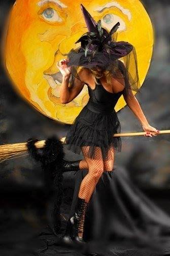 Full moon and witch
