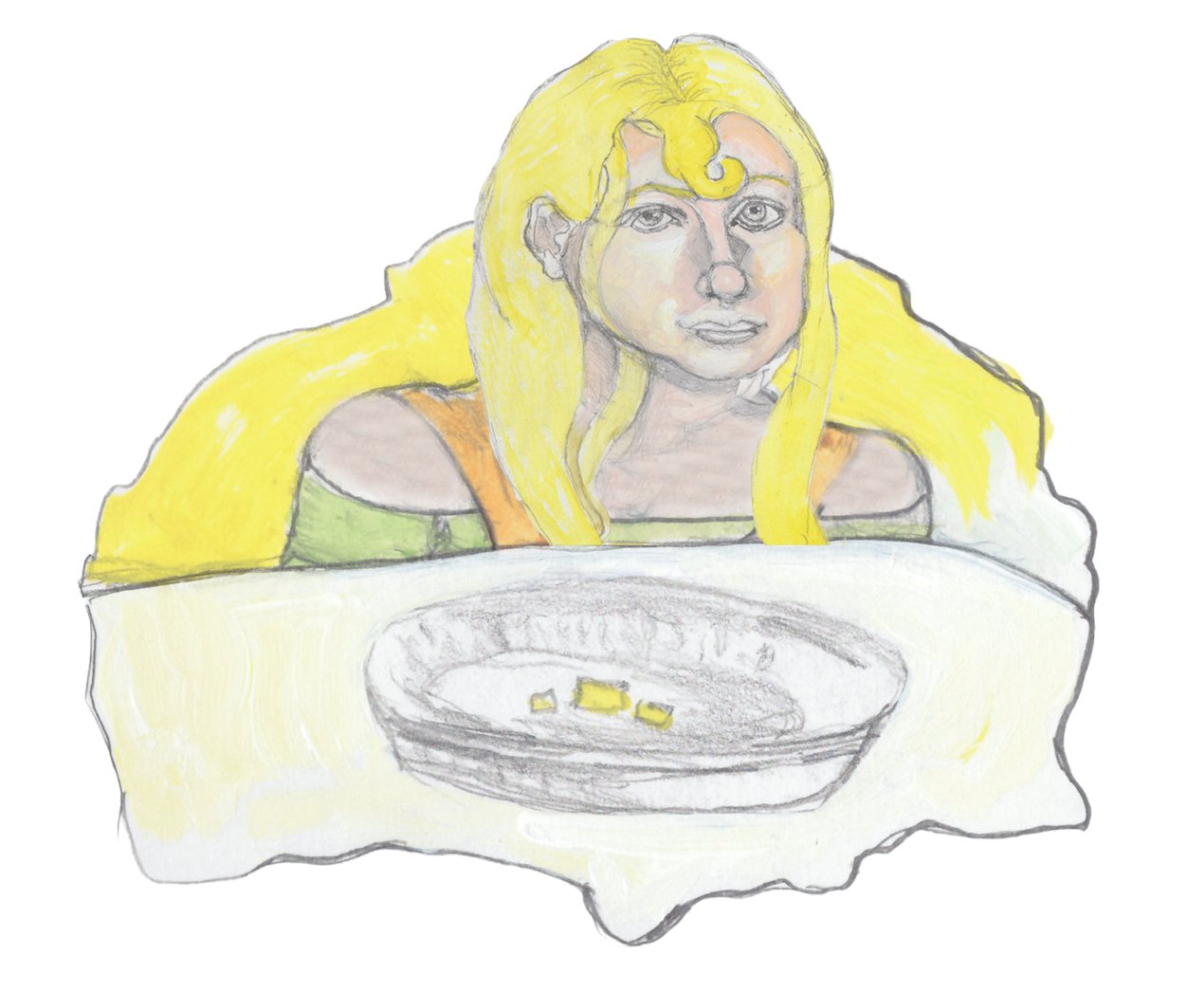 Helgi looking over another empty pie plate.