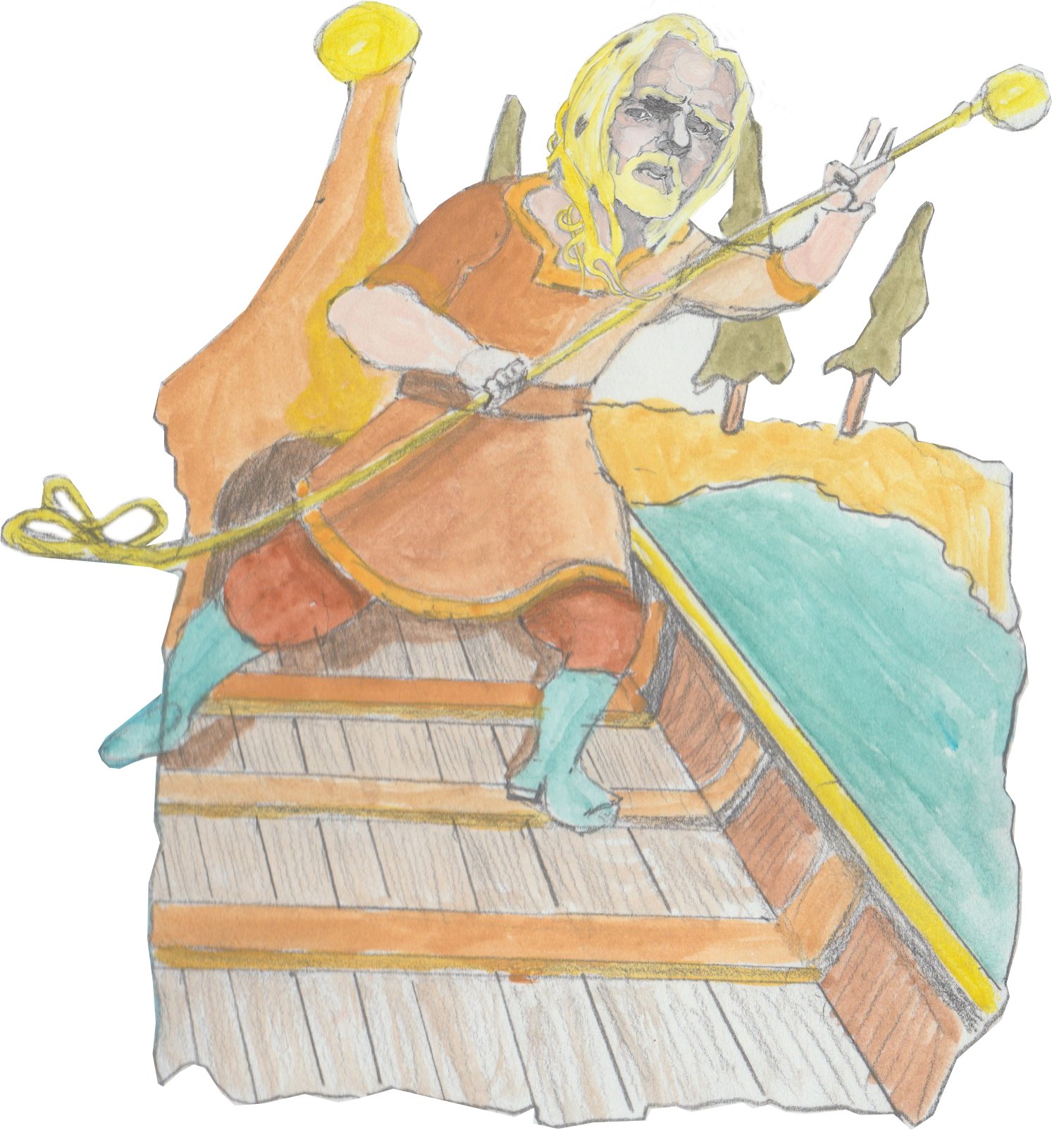 Sven Mads throwing a line from his ship.